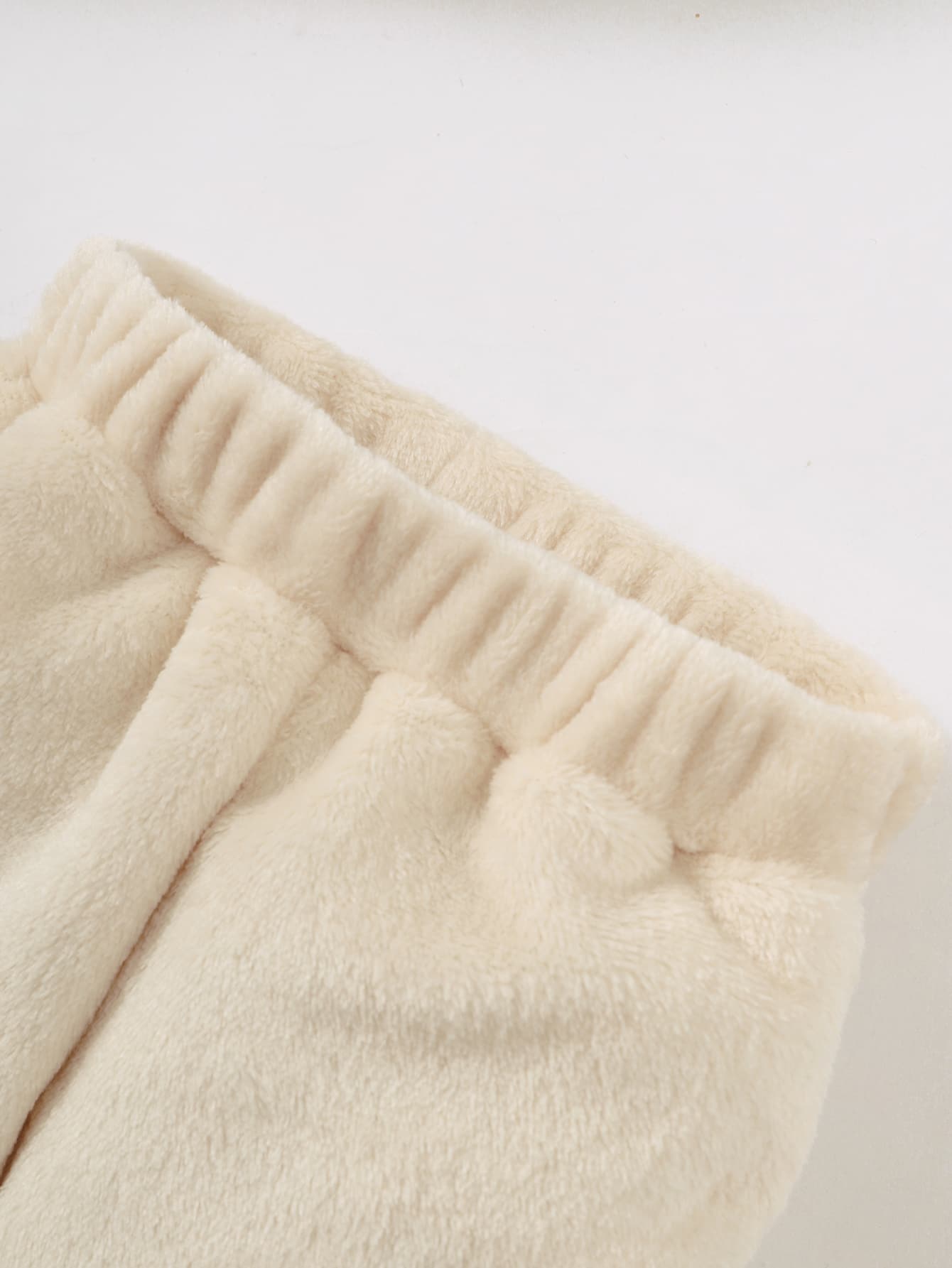 Recién nacido Bebé Cazadora con bordado de oso con cremallera con capucha de franela con pantalones - Albaricoque - Añade 6