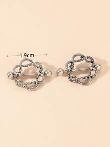 2pcs Snake Decor Nipple Ring - Silver - View 3