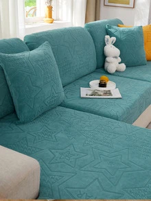1 pieza Funda de sofá con patrón de estrella elástico - verde menta - Ver 2
