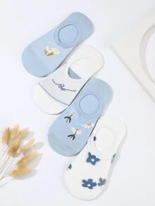 4雙印花船襪 - 彩色 - 查看 2