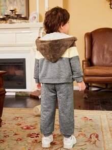 Toddler Boys Colour Block Hoodie & Joggers - Multicolor - View 2