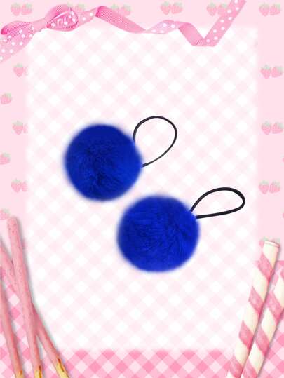 ربطة شعر مزخرف بكرات مخملية 2 قطع