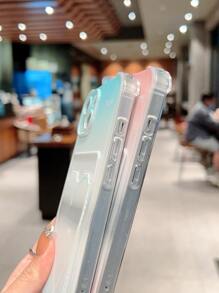 2 piezas Funda para móvil pareja con patrón de corazón con ranura de tarjeta