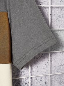 Manfinity VCAY 男士撞色貼布細節T恤 - 彩色 - 查看 3