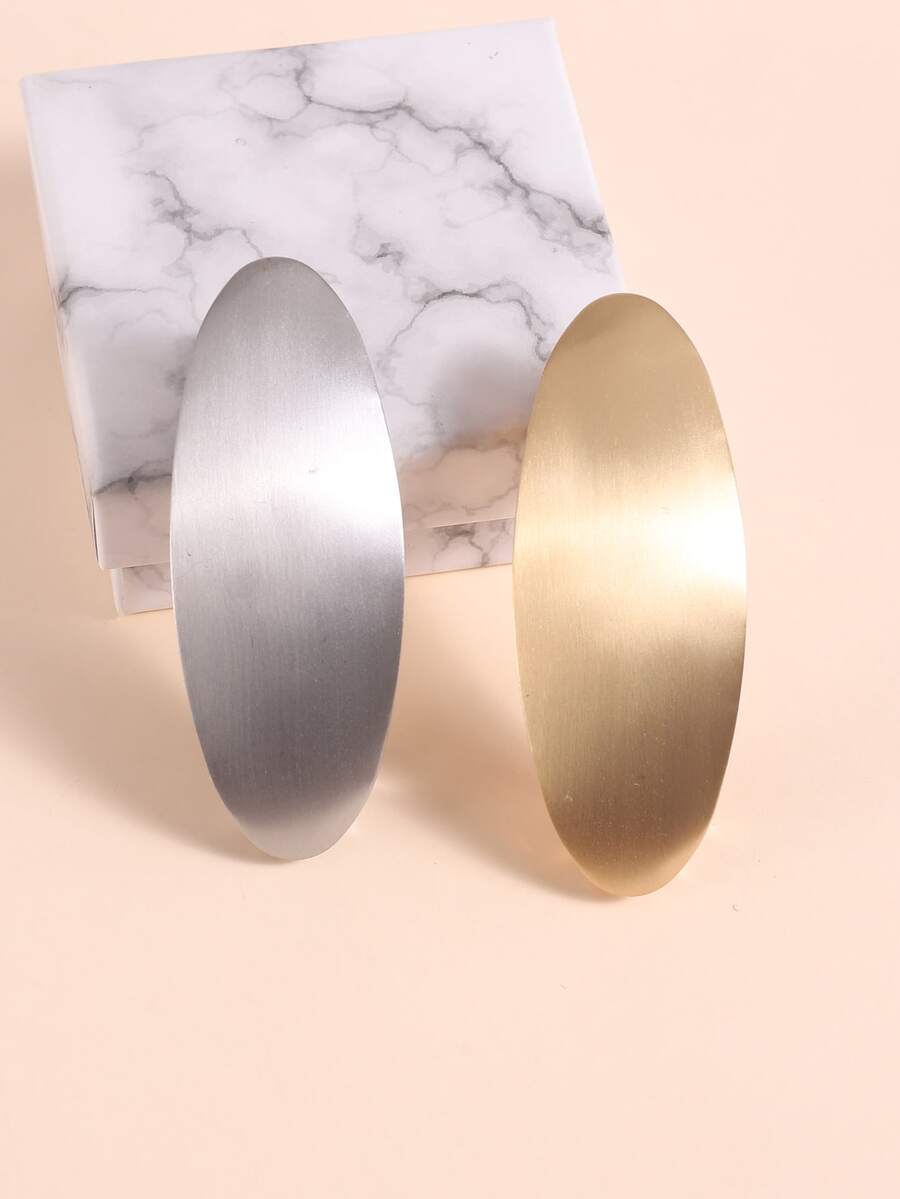 2pcs Oval Design Hair Clip - Multicolor - View 1