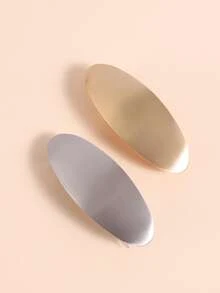 2pcs Oval Design Hair Clip - Multicolor - View 4