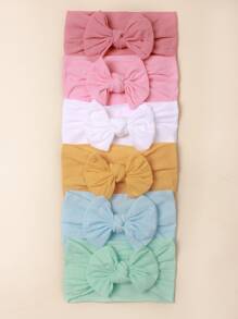 6pcs Baby Bow Knot Hair Band - Multicolor - View 1