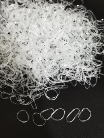 1000 pièces Élastiques à cheveux transparents Teenitor Pinces à cheveux multicolores Élastiques en caoutchouc Élastiques à cheveux décontractés