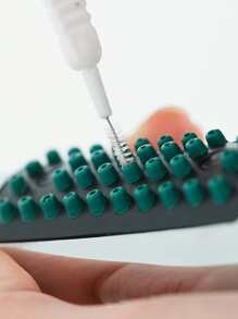 10 piezas Cepillo de limpieza de cabezal de ducha de baño, cepillo pequeño antiobstrucción de lavado, cepillo de limpieza de huecos de poros para orificio de teléfono de baño de cocina - Blanco - Ver 2