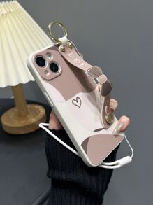 With Phone Charm 1pc Design Tpu Case With Heart Pendant And Lanyard Compatible With Iphone 11/12/13/14/15/15 Pro/15 Plus/15 Pro Max And Samsung Models Compatible With IPhone15/15Plus/15Pro/15Promax - Multicolor - View 2