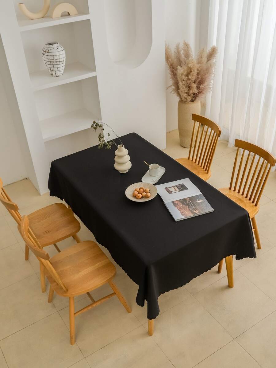 1 khăn trải bàn viền sò điệp - màu đen - Xem 1