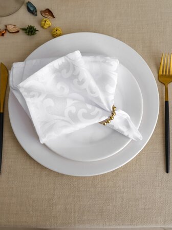 6pcs Scroll Pattern Cloth Napkin