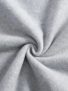 SHEIN EZwear Cactus And Letter Graphic Thermal Lined Sweatshirt - Grey - View 3