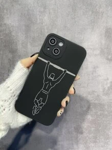 Funda de teléfono con gráfico de figura compatible con iPhone15/15Plus/15Pro/15Promax, versión internacional, no la versión nacional - Blanco y Negro - Ver 1