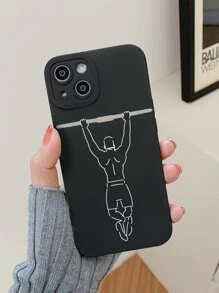 Funda de teléfono con gráfico de figura compatible con iPhone15/15Plus/15Pro/15Promax, versión internacional, no la versión nacional - Blanco y Negro - Ver 2