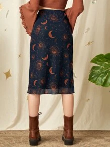 ROMWE Hippie Váy nữ Thiên hà Boho - Màu xanh hải quân - Xem 2