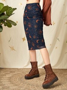 ROMWE Hippie Váy nữ Thiên hà Boho - Màu xanh hải quân - Xem 4