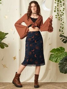 ROMWE Hippie Váy nữ Thiên hà Boho - Màu xanh hải quân - Xem 5