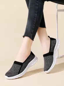 Women's Black Minimalist Road Running Shoes, Women's Breathable Running Sneakers - Black - View 1