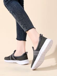 Minimalist Slip On Shoes - Dark Grey - View 4