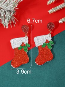 Christmas Socks Drop Earrings - Multicolor - View 6