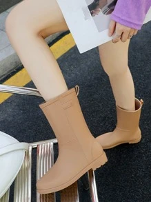 Minimalist Slip On Rain Boots - Brown - View 1