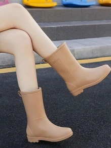 Minimalist Slip On Rain Boots - Brown - View 2