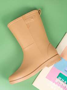 Minimalist Slip On Rain Boots - Brown - View 3