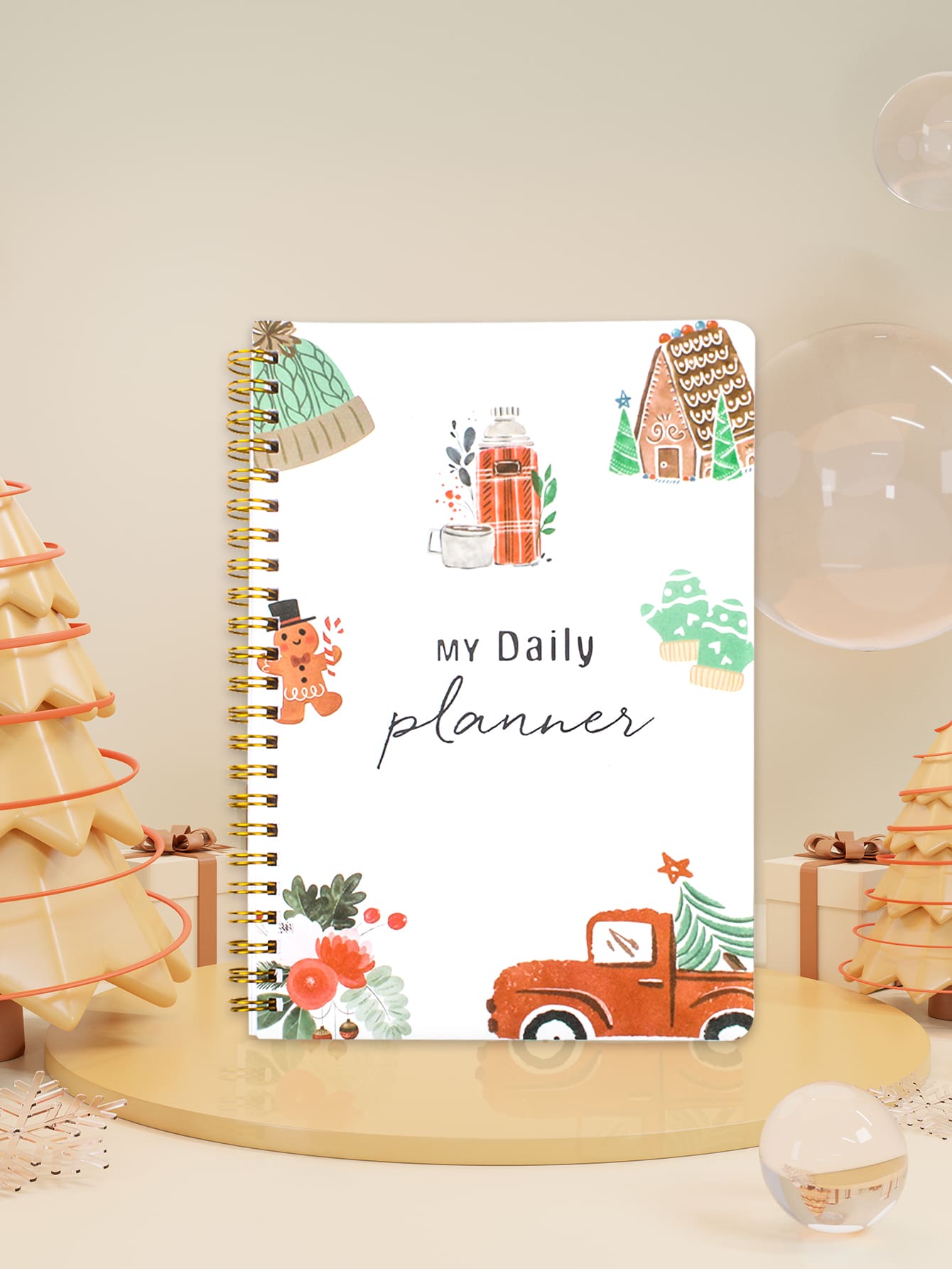 1入組聖誕手套圖案計劃筆記本