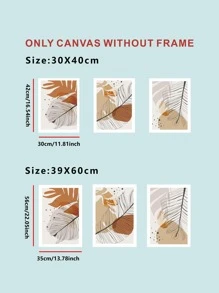 3入組樹葉印花無框畫 - 彩色 - 查看 3