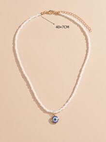 Vòng cổ mặt dây chuyền mắt đính cườm nhiều màu dành cho trang phục hàng ngày của phụ nữ - Nhiều màu - Xem 3