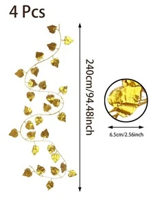 4pcs Metallic Artificial Vine - Gold - View 3