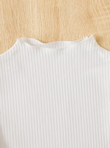 Niñas Camiseta tejida de canalé & Falda de tiras ribete con fruncido - Multicolor - Ver 5