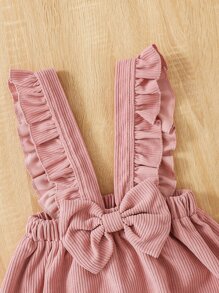 Niñas Camiseta tejida de canalé & Falda de tiras ribete con fruncido - Multicolor - Ver 8