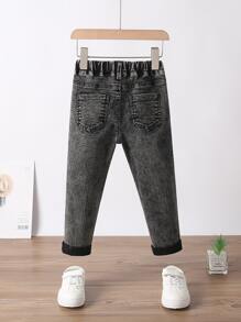 Toddler Boys Ripped Washed Jeans - Dark Grey - View 2
