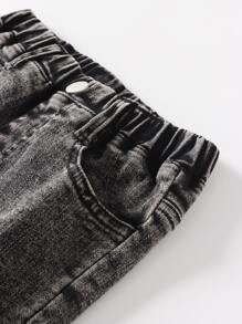 Toddler Boys Ripped Washed Jeans - Dark Grey - View 6