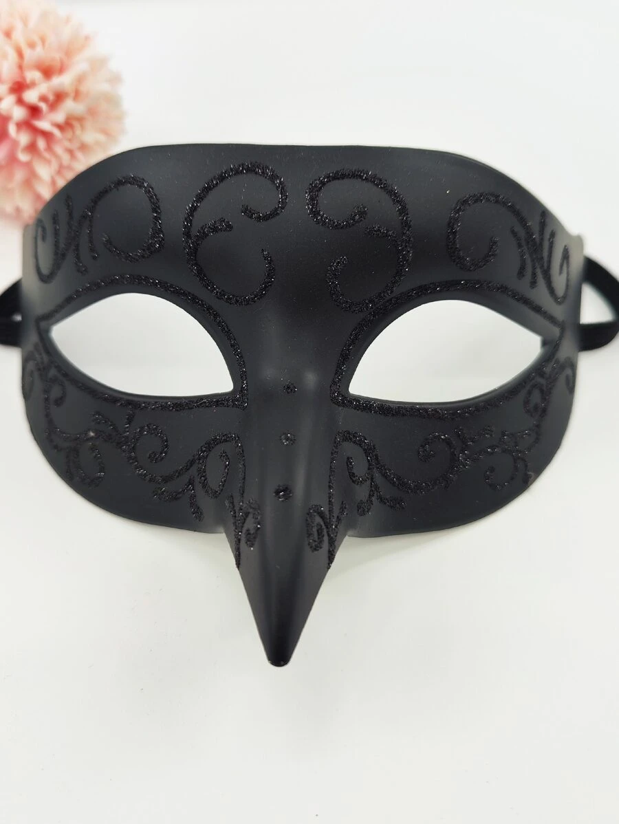 1入组裝派對用隨機圖案閃光細節服裝眼罩 - 黑色 - 查看 1