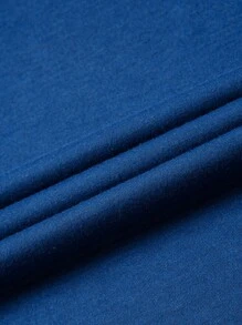 SHEIN EZwear Camiseta con estampado de mano y letra - Azul - Ver 3