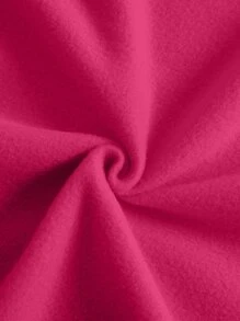 SHEIN EZwear Slogan Graphic Kangaroo Pocket Drawstring Thermal Hoodie - Hot Pink - View 4