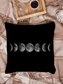 1 pieza Funda de cojín sin relleno fase lunar con estampado