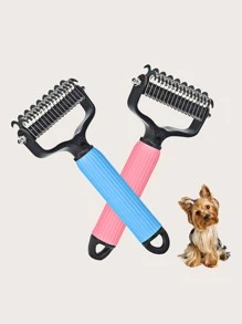 1pc Random Color Stainless Steel Pet Hair Comb - Multicolor - View 1