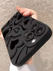 心形图案手机壳，兼容 15/15 Plus/15 Pro/15 Pro Max - 彩色 - 查看 3