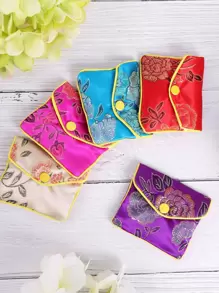 5pcs Mini Damask Embroidery Printed Gift Packaging Bag - Multicolor - View 1