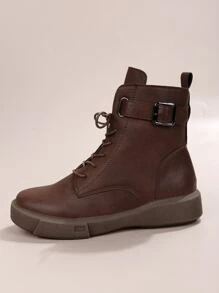 Women's New Spring/Fall English Style Chelsea Boots, Short Boots With Side Zipper, Plus Size, Autumn/Winter,Boots For Women - Rust Brown - View 4