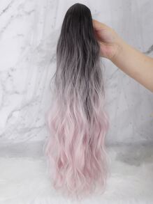 Medium Curly Ombre Ponytail Synthetic Hair Extension - Multicolor - View 1