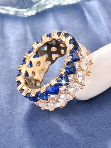 Cubic Zirconia Decor Ring - Multicolor - View 2