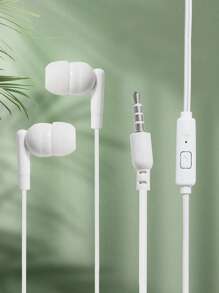 Tai nghe nhét trong tai có dây bass 1 mảnh - trắng - Xem 1