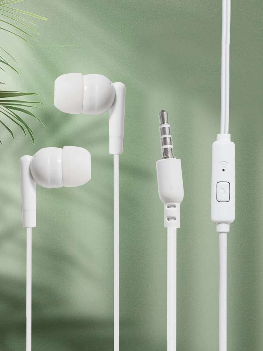 Tai nghe nhét trong tai có dây bass 1 mảnh - trắng - Xem 1