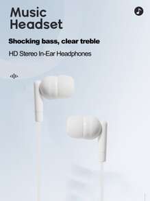 Tai nghe nhét trong tai có dây bass 1 mảnh - trắng - Xem 5