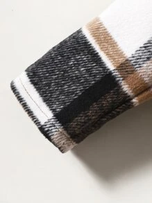 Toddler Girls Plaid Print Jacket Without Tee - Multicolor - View 7